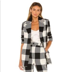 Mara Hoffman Black White Plaid Suit